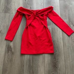 ALE BY ALESSANDRA RED OFF SHOULDER MINI DRESS NEW